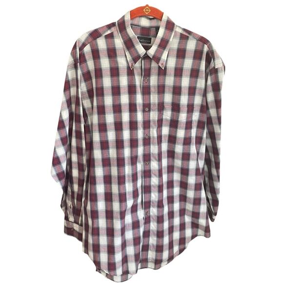 Van Heusen Men's Red Plaid Shirt Size Medium - Picture 1 of 7